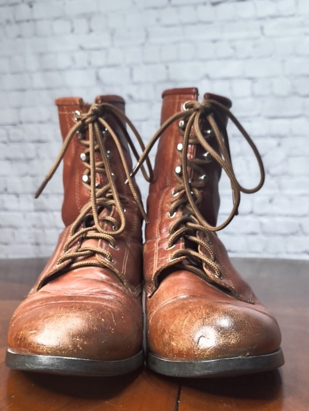 Ariat Brown Leather Lace-Up Men's Boots Size 11 AN - Picture 4 of 11